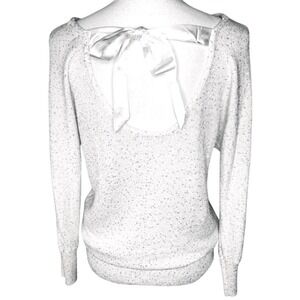 White House Black‎ Market White Sequin Sparkly Holiday Sweater Women Medium